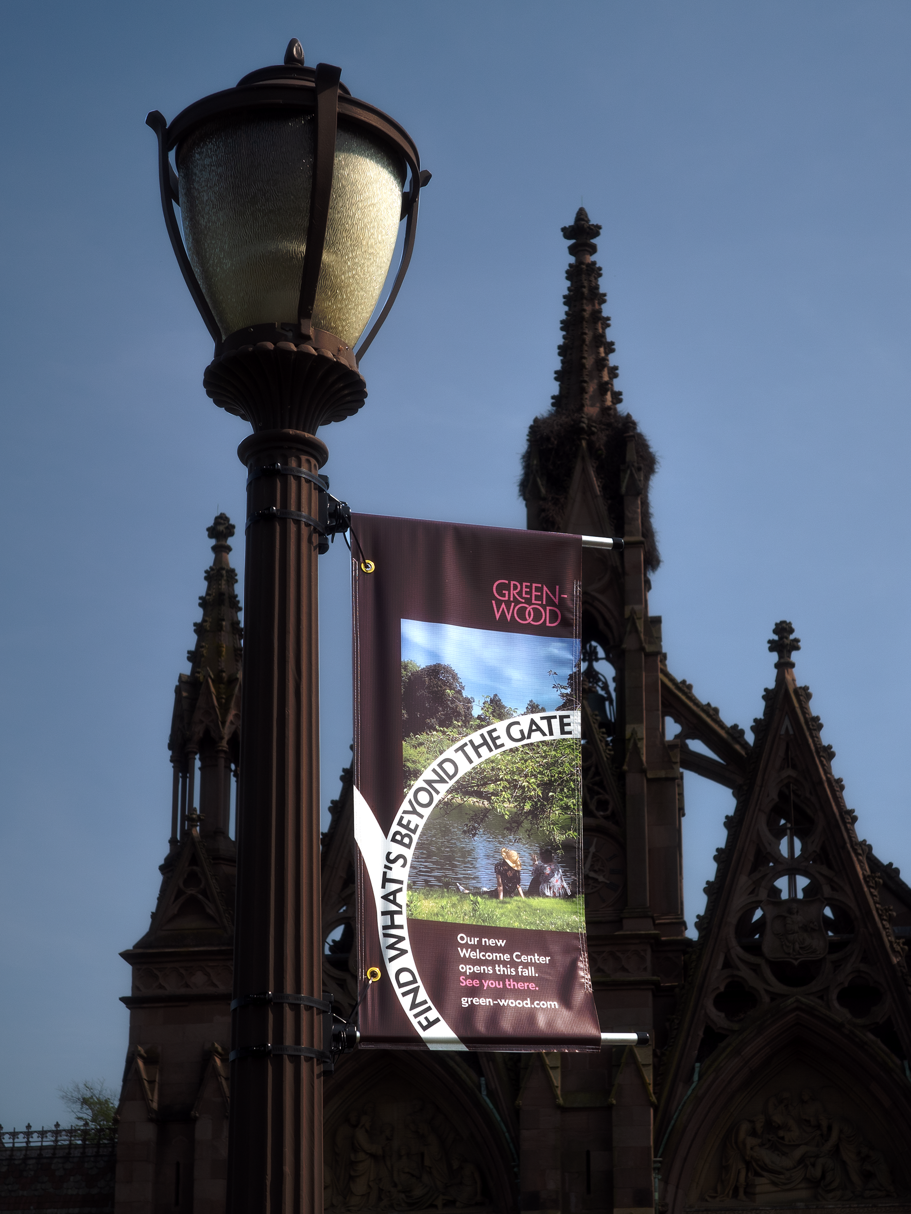 Green-Wood Light-Pole-Banner Magenta